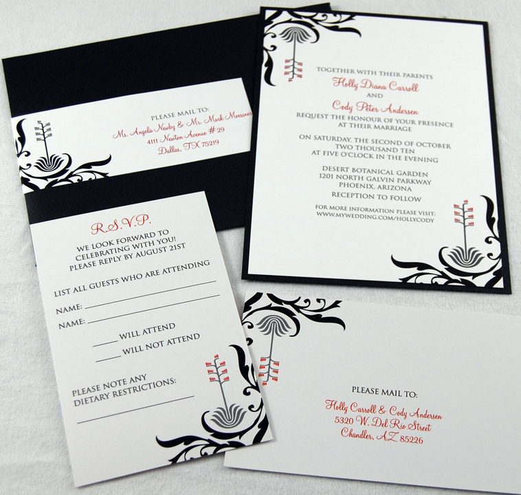 Abstract Floral Wedding Invitation