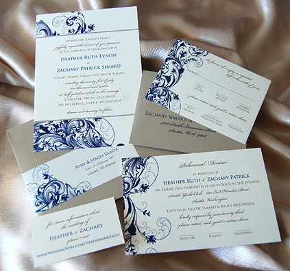 Floral Swirls Wedding Invitation