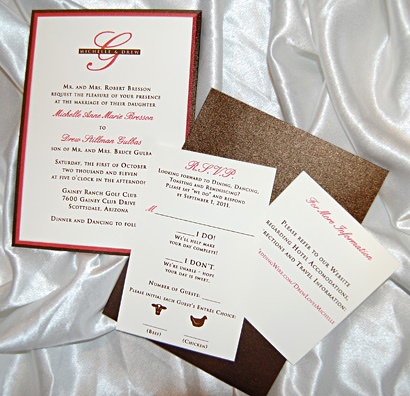 Layered Monogram Wedding Invitation Suite