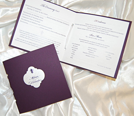Plum Wedding Reception Program Booklet