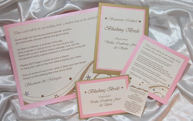Gold and Pink Star Wedding Reception