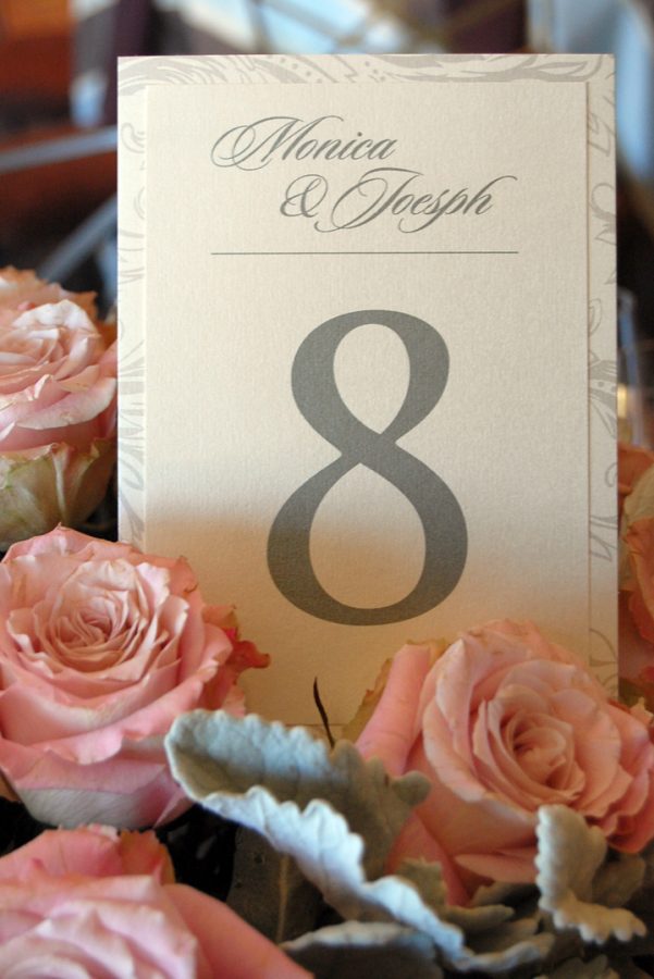 Layered Wedding Reception Table Number