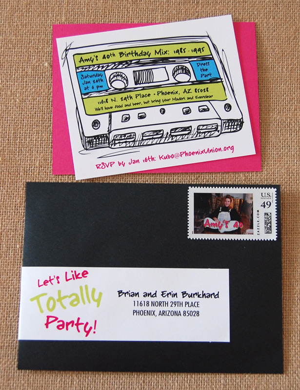 80’s Mixed Tape Birthday Party Invitations