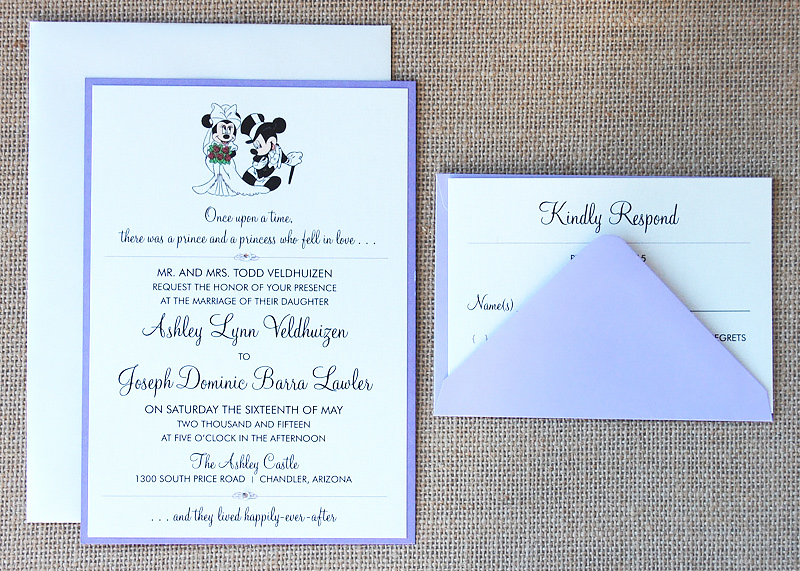 Mickey and Minnie Mouse Wedding Invitation