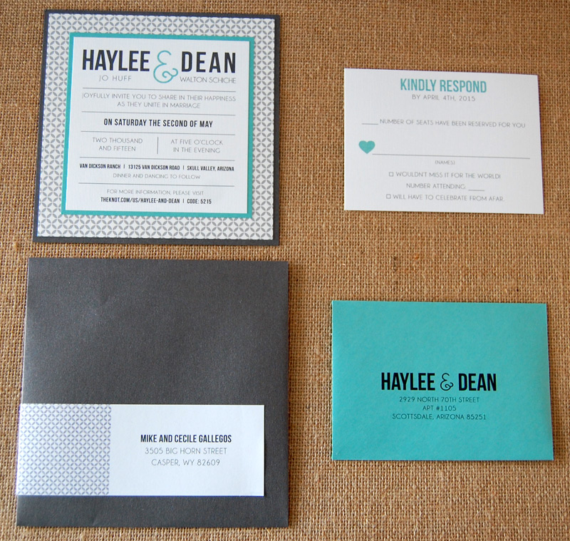 Patterned Square Typography Invitation