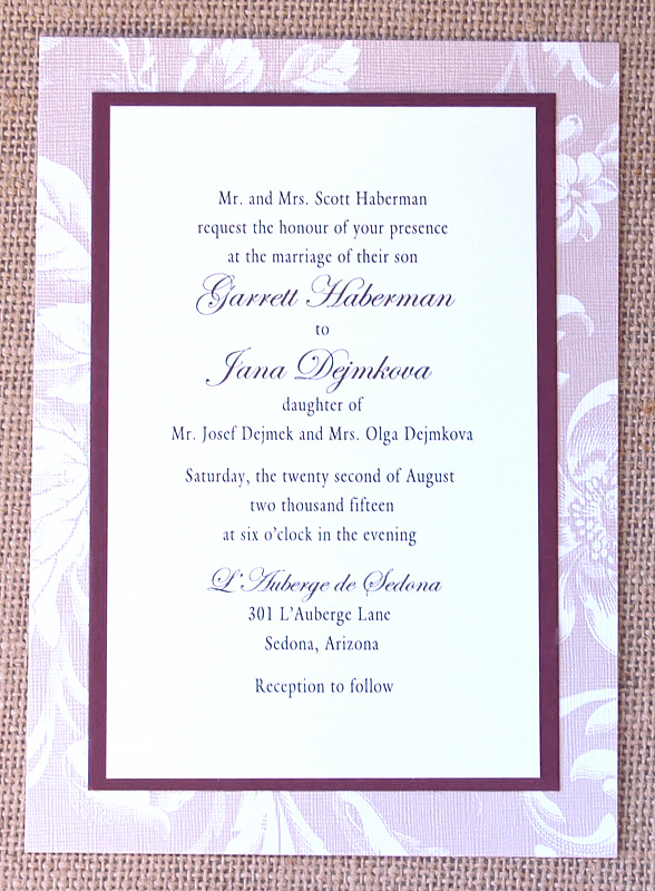 Simple Traditional Floral Wedding Invitation