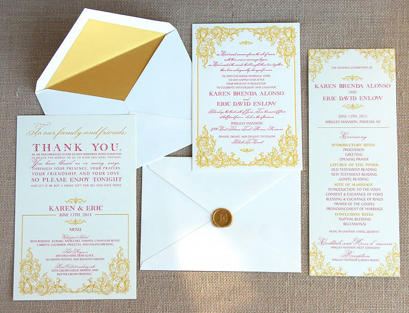 Letterpress Frame Designed Wedding Items