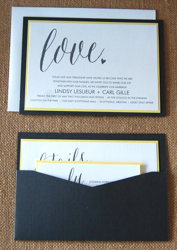 Love Modern Pocketcard Wedding Invitation