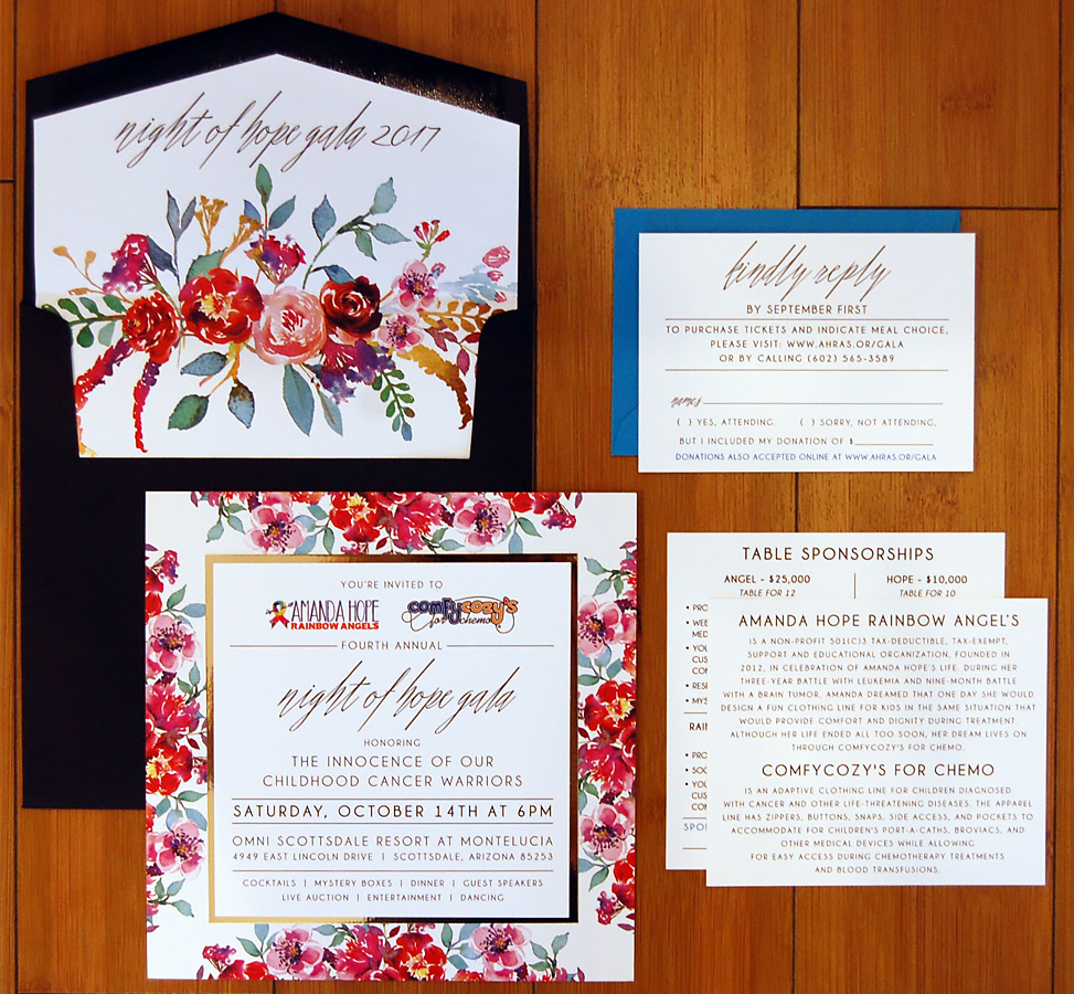 Square Floral Layered Charity Invite B Suite